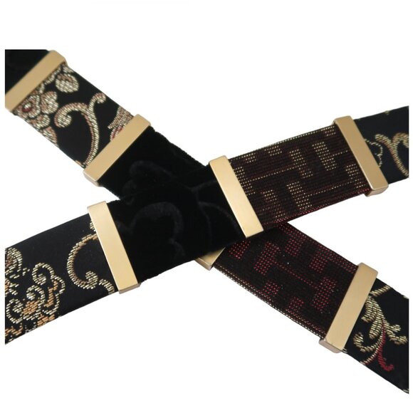 SUZI ROHER Patchwork velvet brocade stretch belt M+ - Picture 5 of 7
